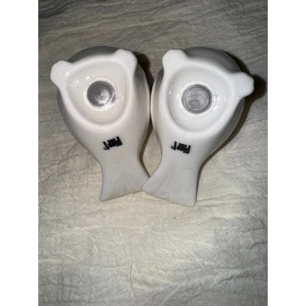 Pier One Farmhouse white bluebird salt and pepper shakers with stoppers